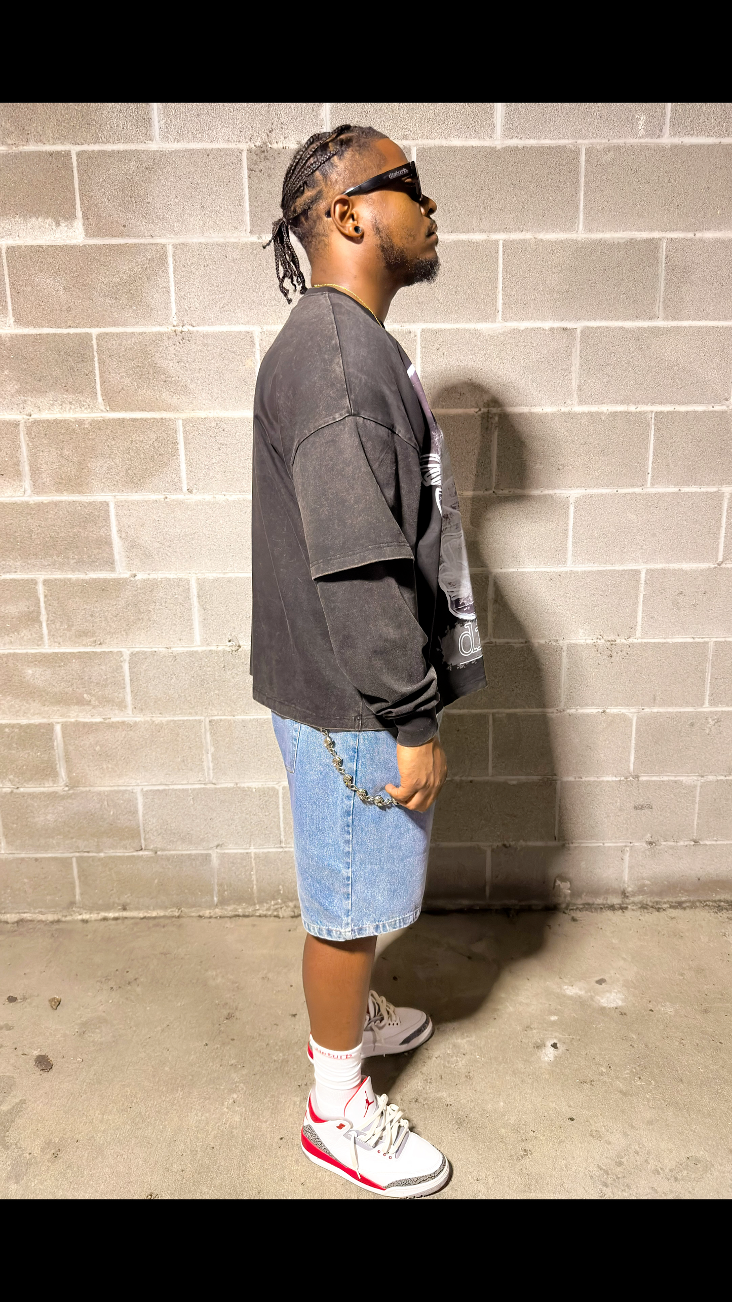 Double layer “disturb” long sleeve tee
