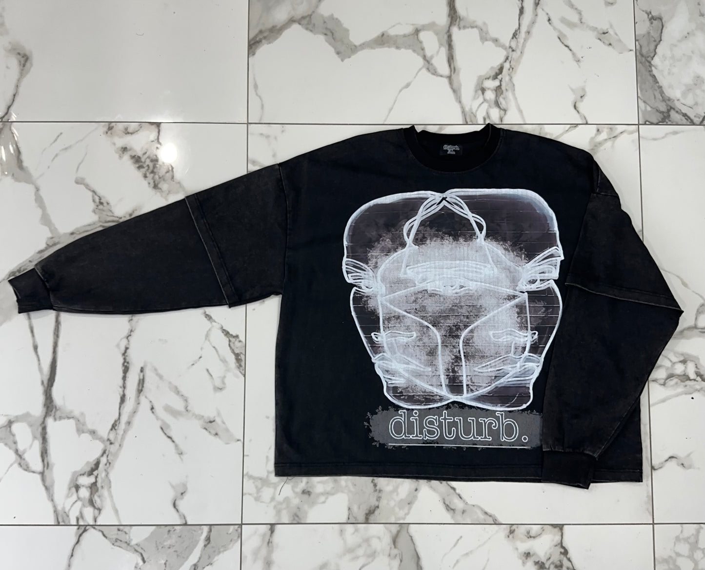 Double layer “disturb” long sleeve tee